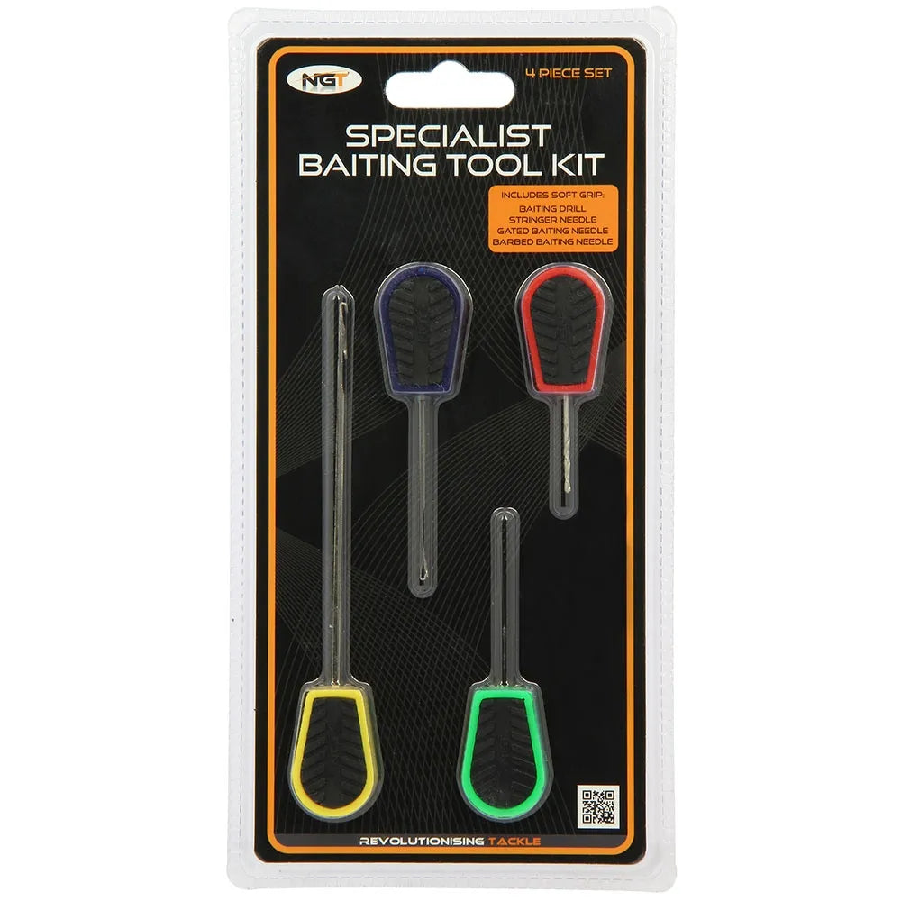 NGT Baiting Needle Set 4 PC Hook Drill Boilie Stringer Carp