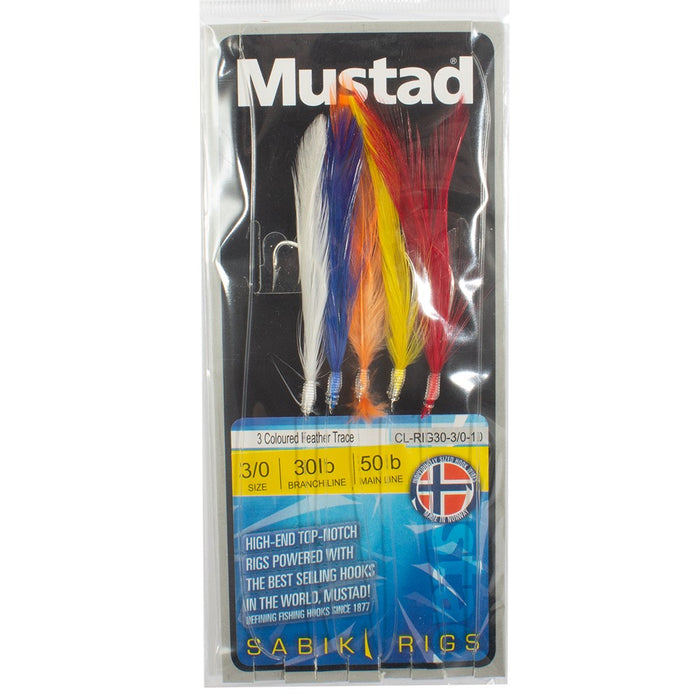 Mustad 5 Hook Multi Colour Feathers Rig