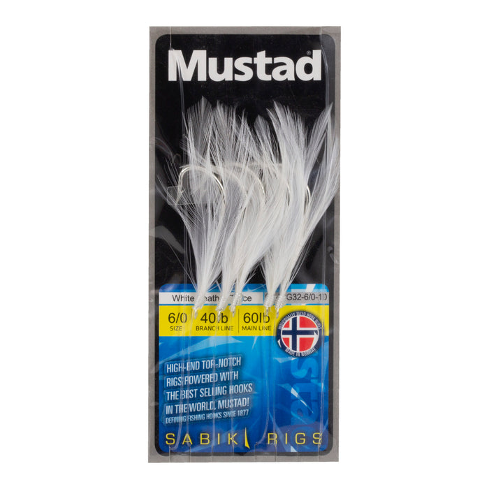 Mustad White Cod Feather Trace